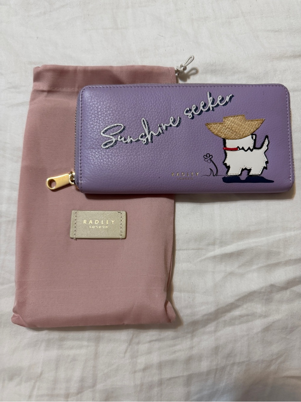 RADLEY LONDON Lavender Zip-Around Wallet with Scottie Dog Appliqué